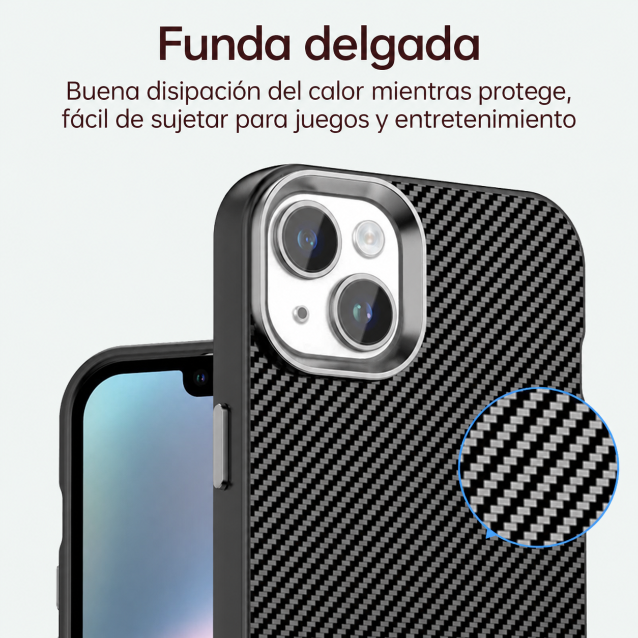 Funda Premium para iPhone · Efecto fibra de carbono - Imagen 6
